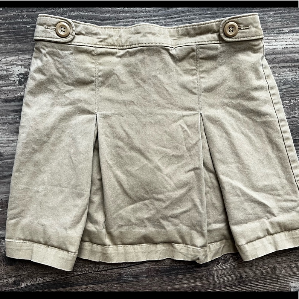 Girls khaki uniform skort